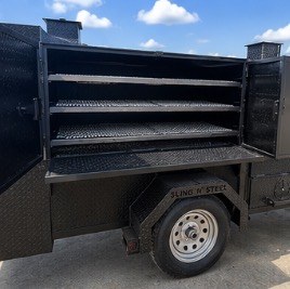 Second chamber with slide-out cooking shelves